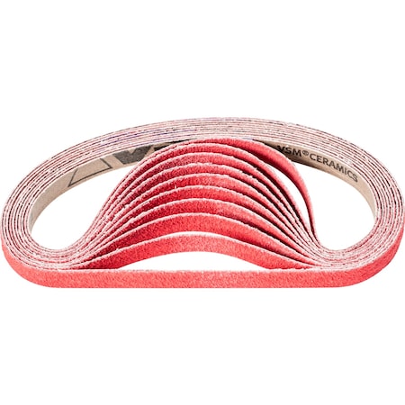 Pferd Coated Belt, Co-Cool, 1/2"x18", 60 Grit, 1/2" W, 18" L, Coated, Ceramic Oxide, 60 Grit 49538